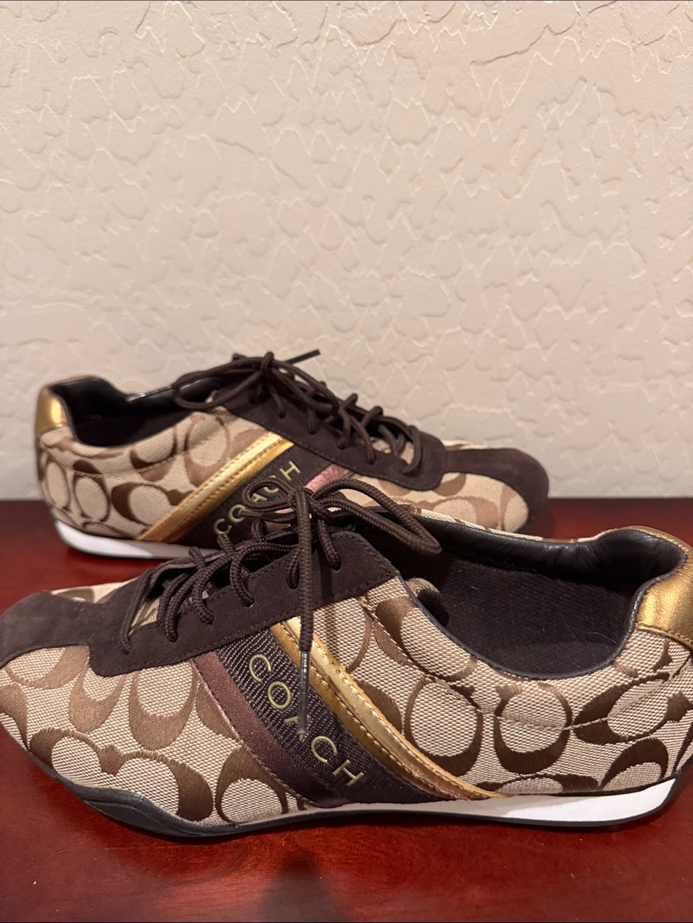 Coach Signature Jayme Khaki /Brown Sneakers Women's Sz 8 - Picture 3 of 12